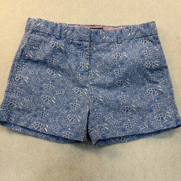 vineyard vines Pants - Vineyard Vines SHORTS Girls size 14 Blue with Blue And White Turtles Low Rise
